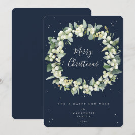 Tarjeta Festiva Navidades de Snowberry + Eucalyptus escribieron si