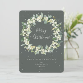 Tarjeta Festiva Navidades de Snowberry + Eucalyptus escribieron si