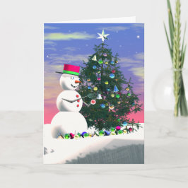 Tarjeta Festiva Navidades de Snowman