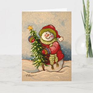 Tarjeta Festiva navidades de Snowman 4889
