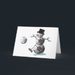 Tarjeta Festiva Navidades de snowman de la pelota de fútbol<br><div class="desc">El muñeco de nieve de Cute Soccer tiene la esperanza de que tus vacaciones estén pateando. Navidades divertidos,  artículos e ideas de regalo para los amantes del fútbol en su lista de compras de vacaciones!</div>