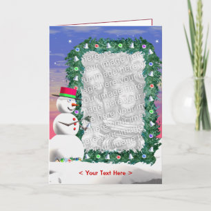 Tarjeta Festiva Navidades de Snowman (fotograma) (alto)