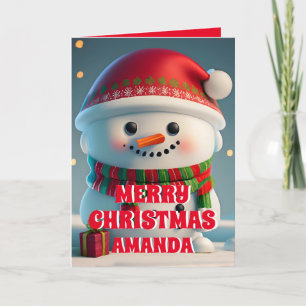 Tarjeta Festiva Navidades de Snowman personalizan foto de niños