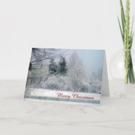 Tarjeta Festiva Navidades de Snowy Morning
