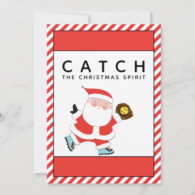 Tarjeta Festiva Navidades de Softbol (Anverso)