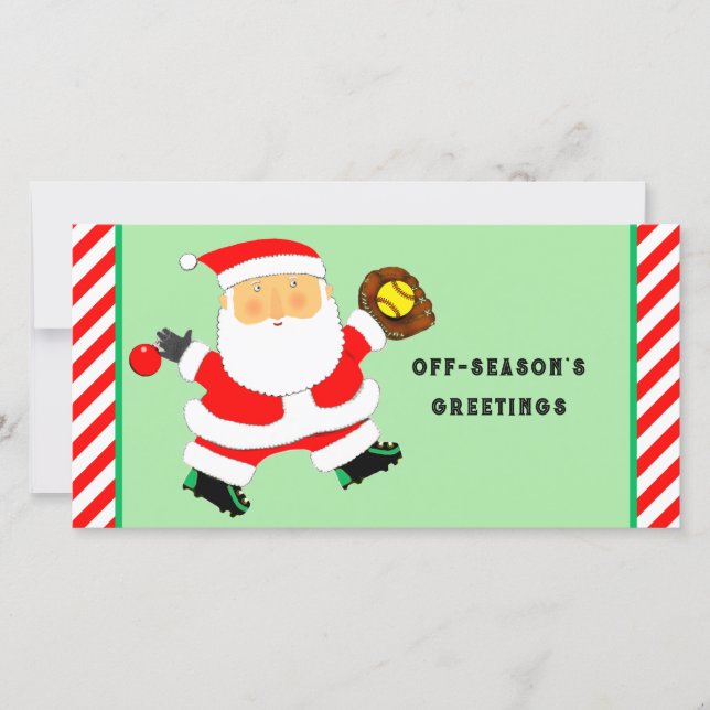 Tarjeta Festiva Navidades de Softbol (Anverso)