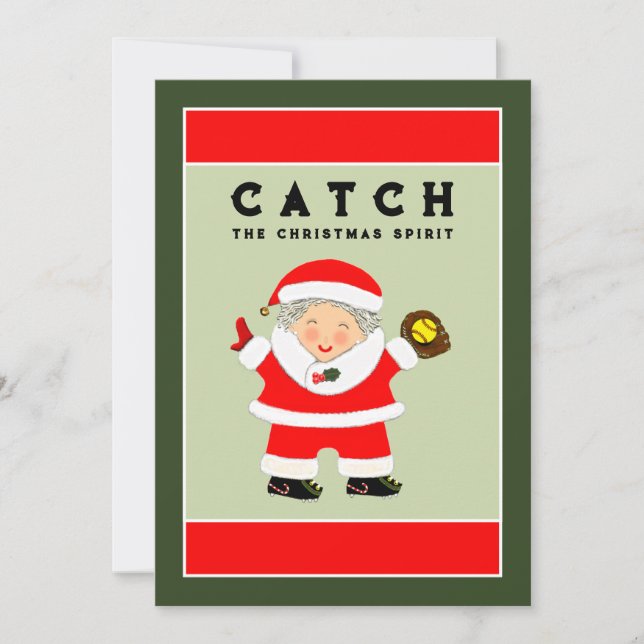 Tarjeta Festiva Navidades de Softbol (Anverso)