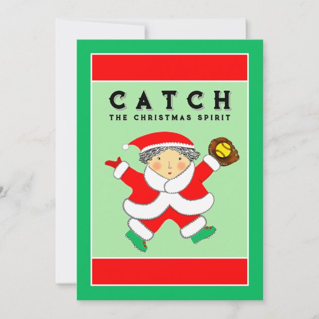 Tarjeta Festiva Navidades de Softbol (Anverso)
