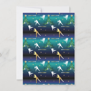Tarjeta Festiva Navidades de Softbol Chicas de Béisbol