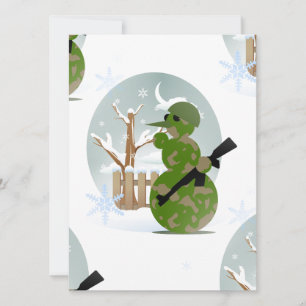 Tarjeta Festiva navidades de soldados de snowman