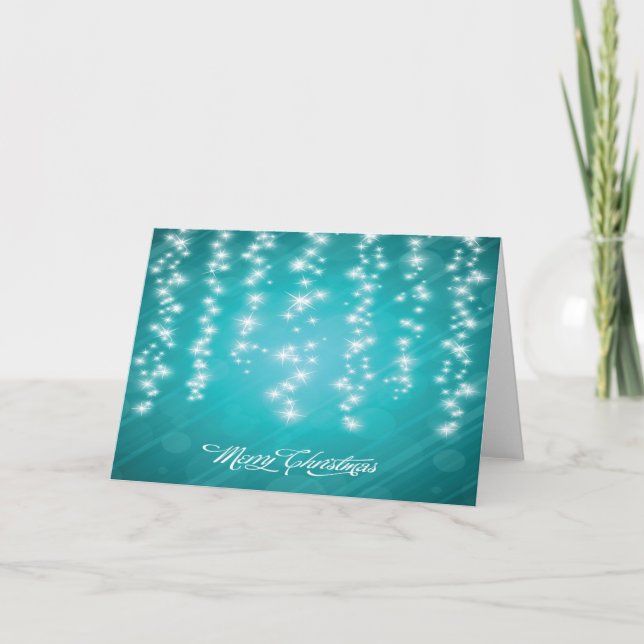 Tarjeta Festiva Navidades de Sparkling Aqua (Anverso)
