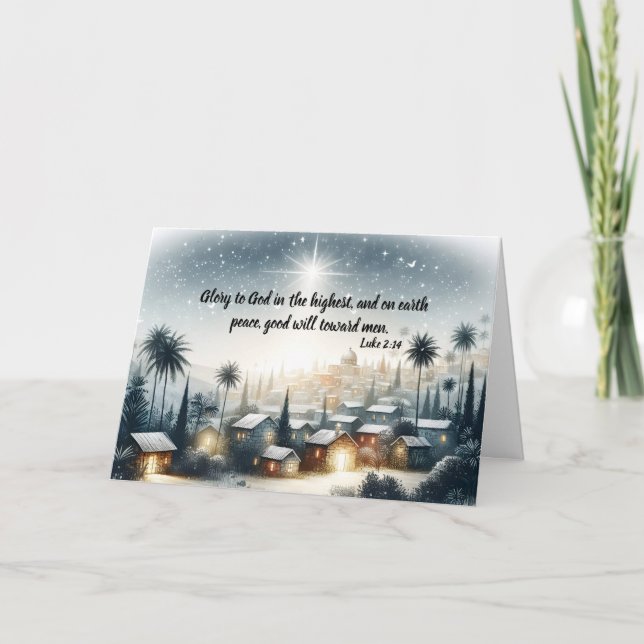 Tarjeta Festiva Navidades de Star Over Stillness (Anverso)