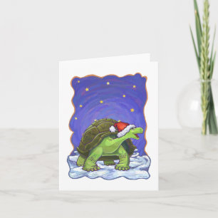 Tarjeta Festiva Navidades de Starry Night Tortoise