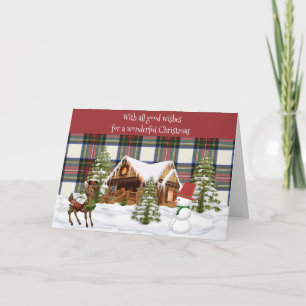 Tarjeta Festiva Navidades de Stewart Dress Modern Scottish Tartan