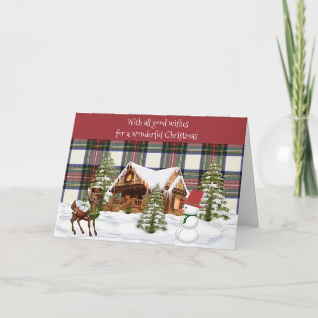 Tarjeta Festiva Navidades de Stewart Dress Modern Scottish Tartan (Anverso)