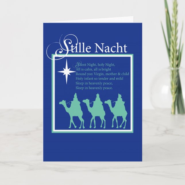 Tarjeta Festiva Navidades de Stille Nacht Noche silenciosa (Anverso)