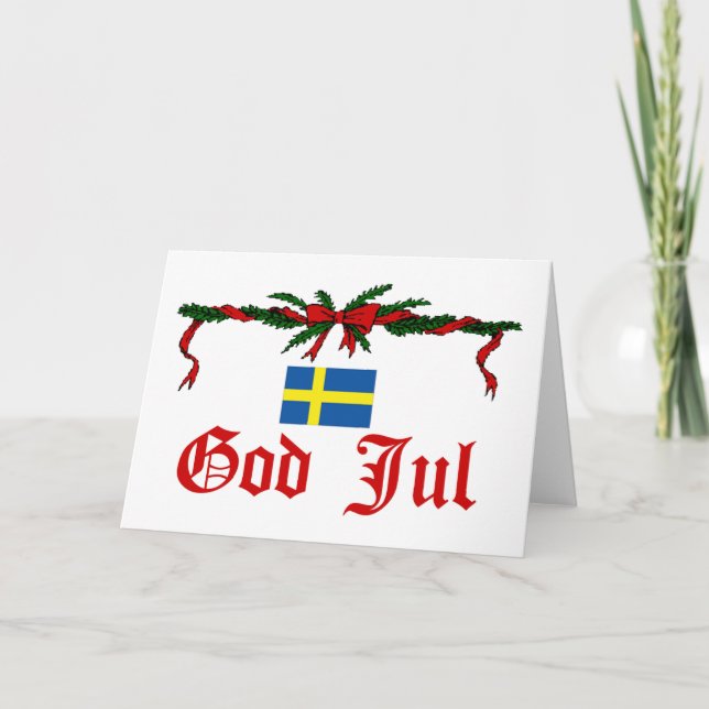 Tarjeta Festiva Navidades de Suecia (Anverso)