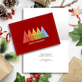 Tarjeta Festiva Navidades de superposición de color geométrico mod