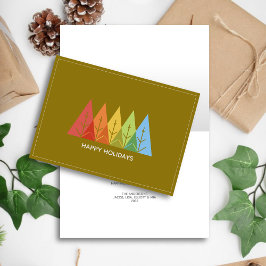 Tarjeta Festiva Navidades de superposición de color geométrico mod