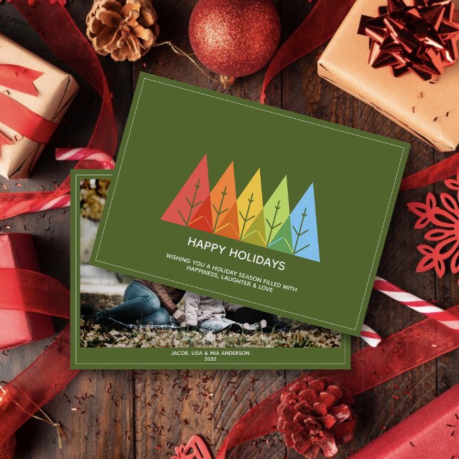 Tarjeta Festiva Navidades de superposición de color geométrico mod (Subido por el creador)