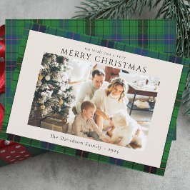 Tarjeta Festiva Navidades de Tartan, Personalizado fotográfico de