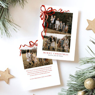 Tarjeta Festiva Navidades de tazas rojas elegantes de presupuesto