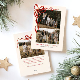 Tarjeta Festiva Navidades de tazas rojas elegantes de presupuesto 