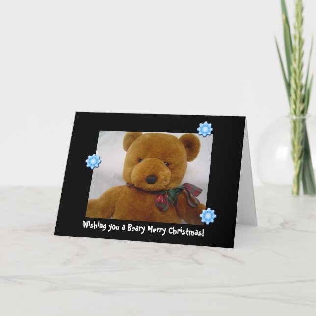 Tarjeta Festiva Navidades de Teddy Bear (Anverso)