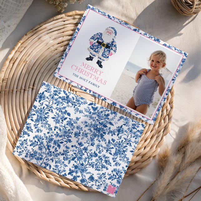 Tarjeta Festiva Navidades de tela de la Chinoiserie rosa azul Sant (Subido por el creador)