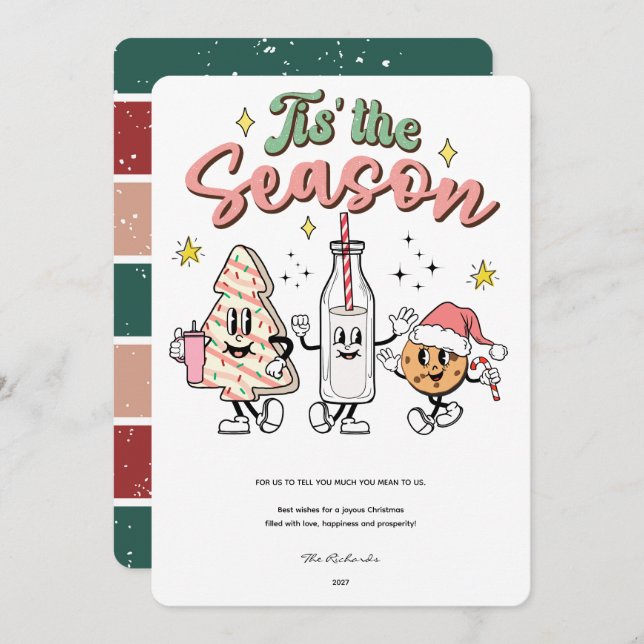 Tarjeta Festiva Navidades de temporada (Anverso / Reverso)