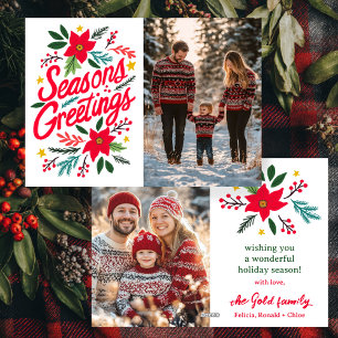 TARJETA FESTIVA NAVIDADES DE TEMPORADA PERSONALIZADO 2 FOTO