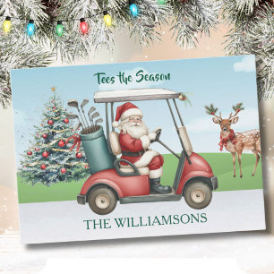 TARJETA FESTIVA NAVIDADES DE TEMPORADA SANTA TOCA GOLF