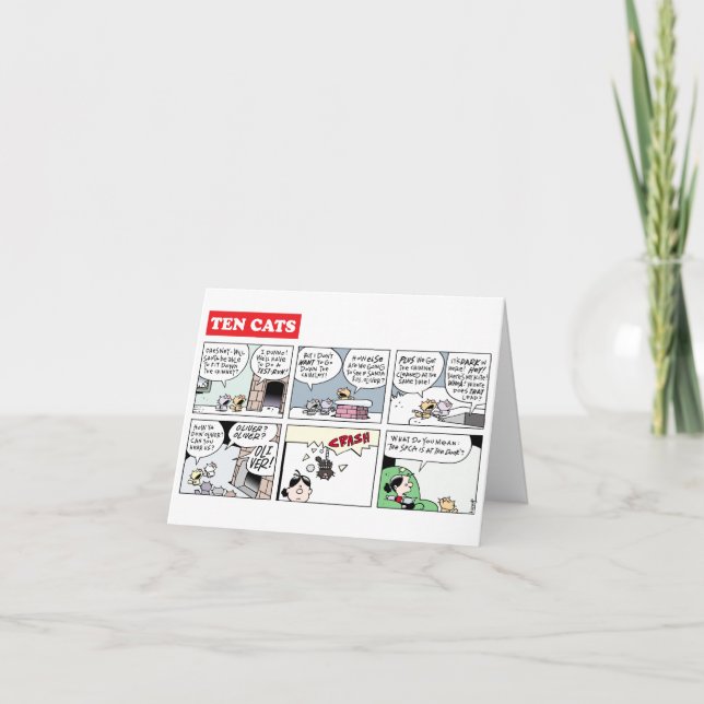 Tarjeta Festiva Navidades de TenCats en Zazzle (Anverso)