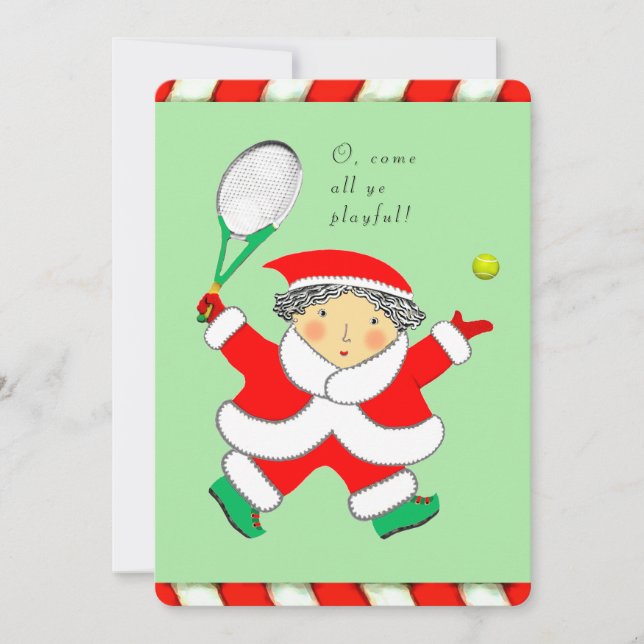Tarjeta Festiva Navidades de tenis (Anverso)