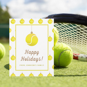 Tarjeta Festiva Navidades de tenis adornos temáticos saludos de va