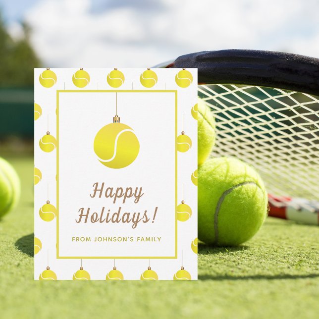 Tarjeta Festiva Navidades de tenis adornos temáticos saludos de va (Subido por el creador)