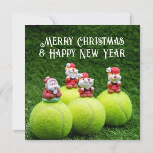Tarjeta Festiva Navidades de tenis con baile de tenis y adornos Ho