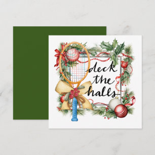 Tarjeta Festiva Navidades de tenis con raqueta