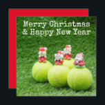 Tarjeta Festiva Navidades de tenis con tema de tenis<br><div class="desc">Navidades de tenis con tarjeta de vacaciones temática al tenis</div>