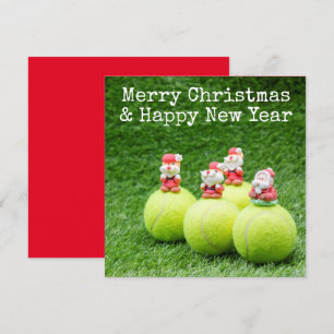 Tarjeta Festiva Navidades de tenis con tema de tenis