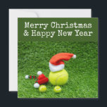 Tarjeta Festiva Navidades de tenis con tema de tenis<br><div class="desc">Navidades de tenis con tarjeta de vacaciones temática al tenis</div>