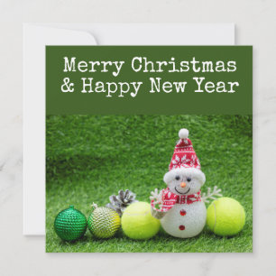 Tarjeta Festiva Navidades de tenis con tema de tenis