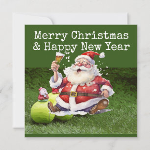 Tarjeta Festiva Navidades de tenis con tema de tenis
