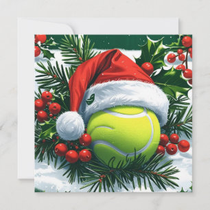 Tarjeta Festiva Navidades de tenis con tema para jugador