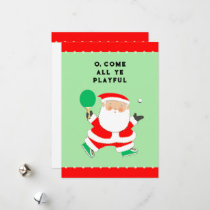 Tarjeta Festiva Navidades de tenis de mesa divertidos