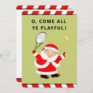 Tarjeta Festiva Navidades de tenis divertidos