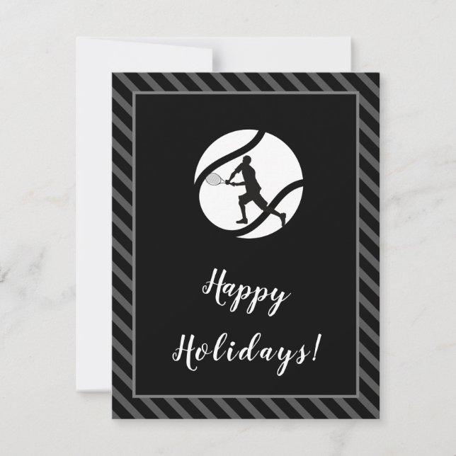 Tarjeta Festiva Navidades de tenis Jugador de vacaciones Saludo de (Anverso)