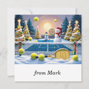 Tarjeta Festiva Navidades de tenis Racquets festivos