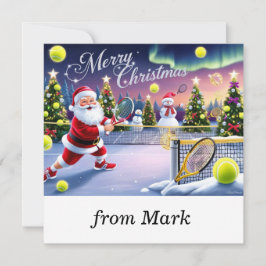Tarjeta Festiva Navidades de tenis Racquets festivos