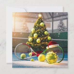 Tarjeta Festiva Navidades de tenis Racquets festivos